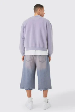 Oversized Boxy Acid Wash Jersey Bomber Jacket | BoohooMAN UK