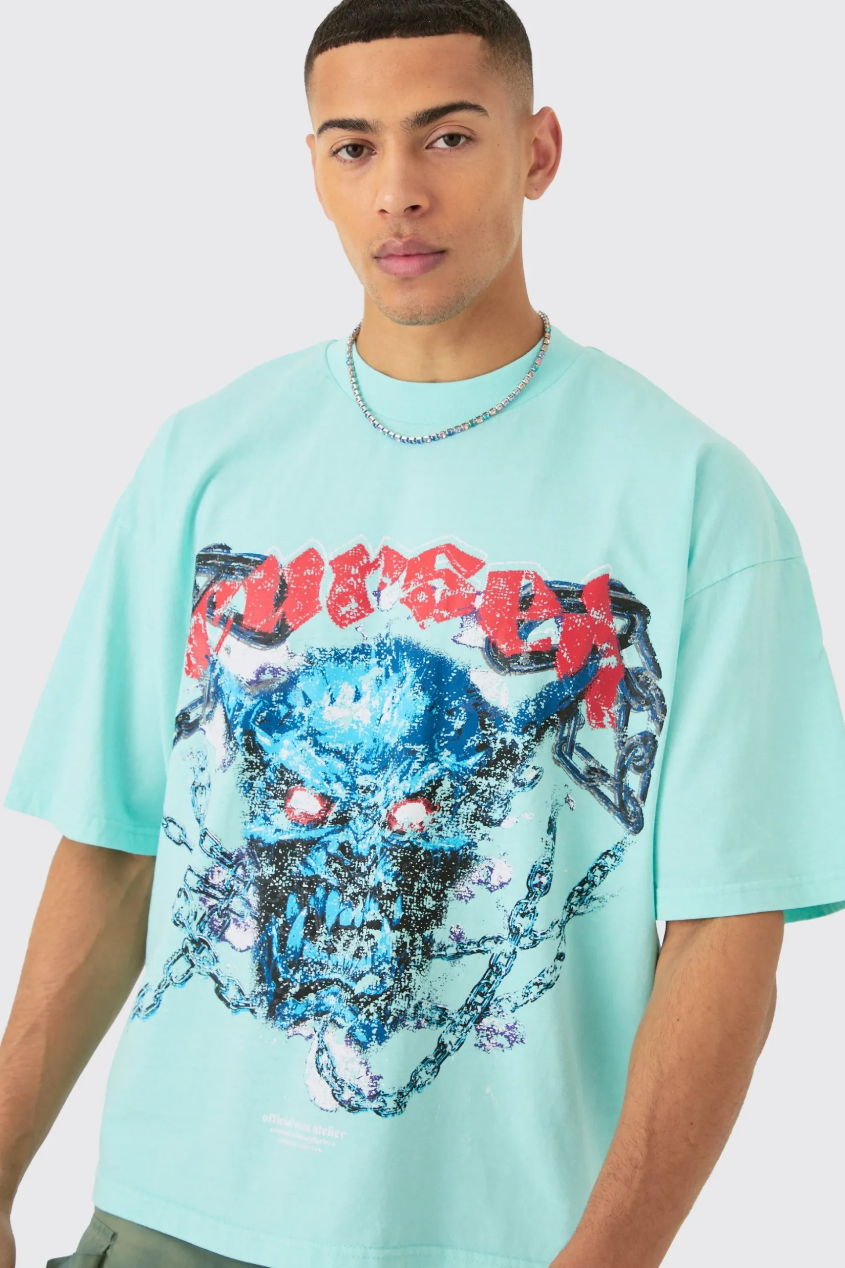 Oversized Boxy Acid Wash Heavyweight T-shirt | BoohooMAN UK
