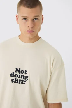 Oversized Boxy Acid Wash Ribbed Slogan T-shirt | BoohooMAN UK