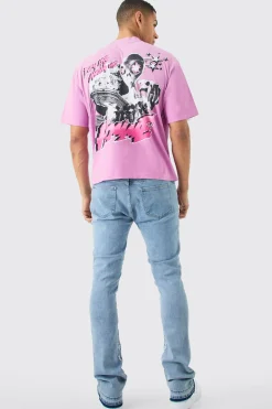 Oversized Boxy Alien Heavyweight Washed T-shirt | BoohooMAN UK