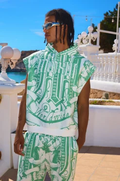 Oversized Boxy All Over Printed Interlock Hoodie | BoohooMAN UK