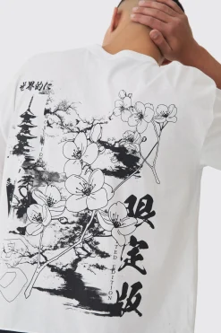 Oversized Boxy Back Printed T-Shirt | BoohooMAN UK