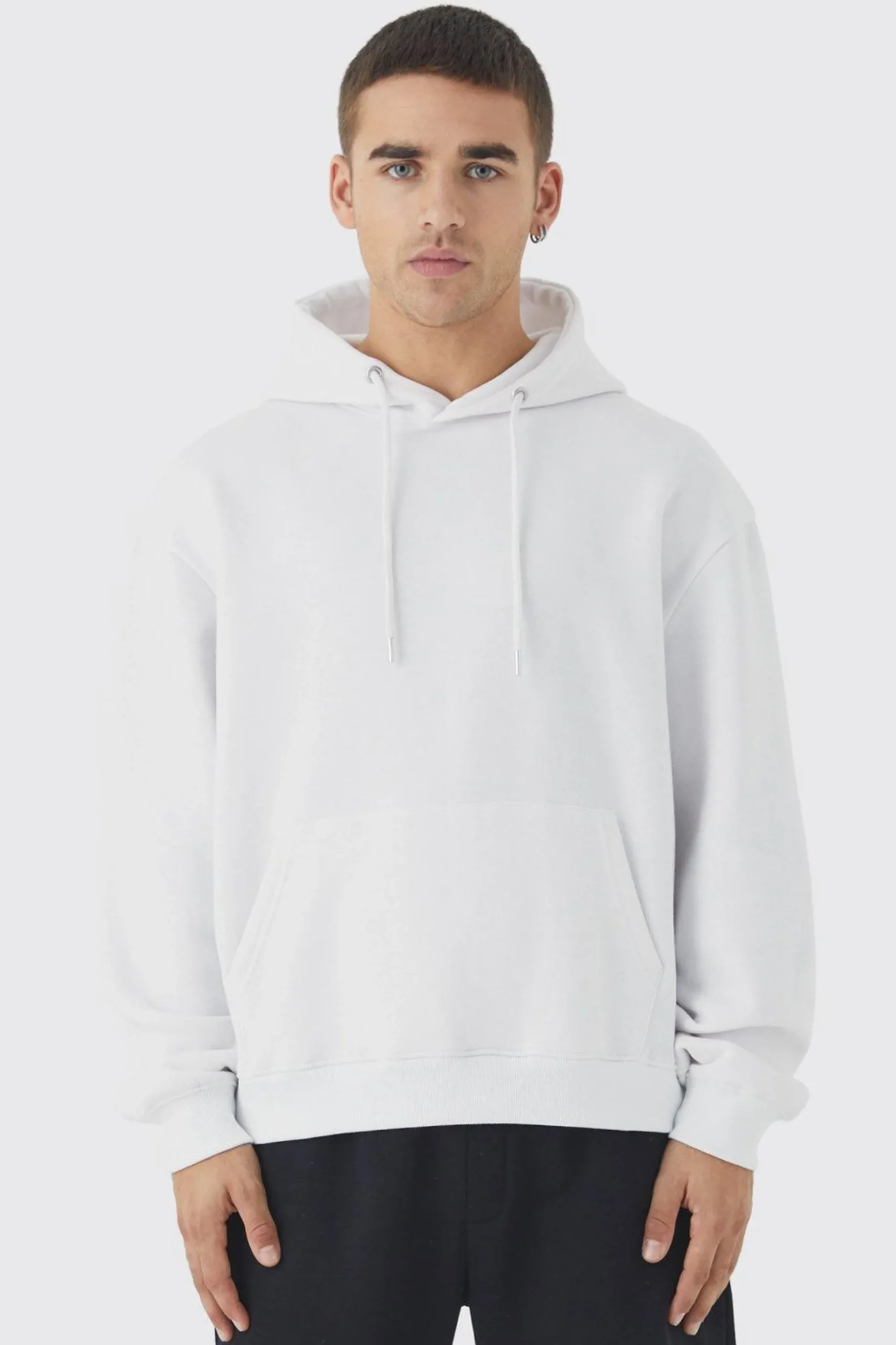 Oversized Boxy Basic Hoodie | BoohooMAN UK