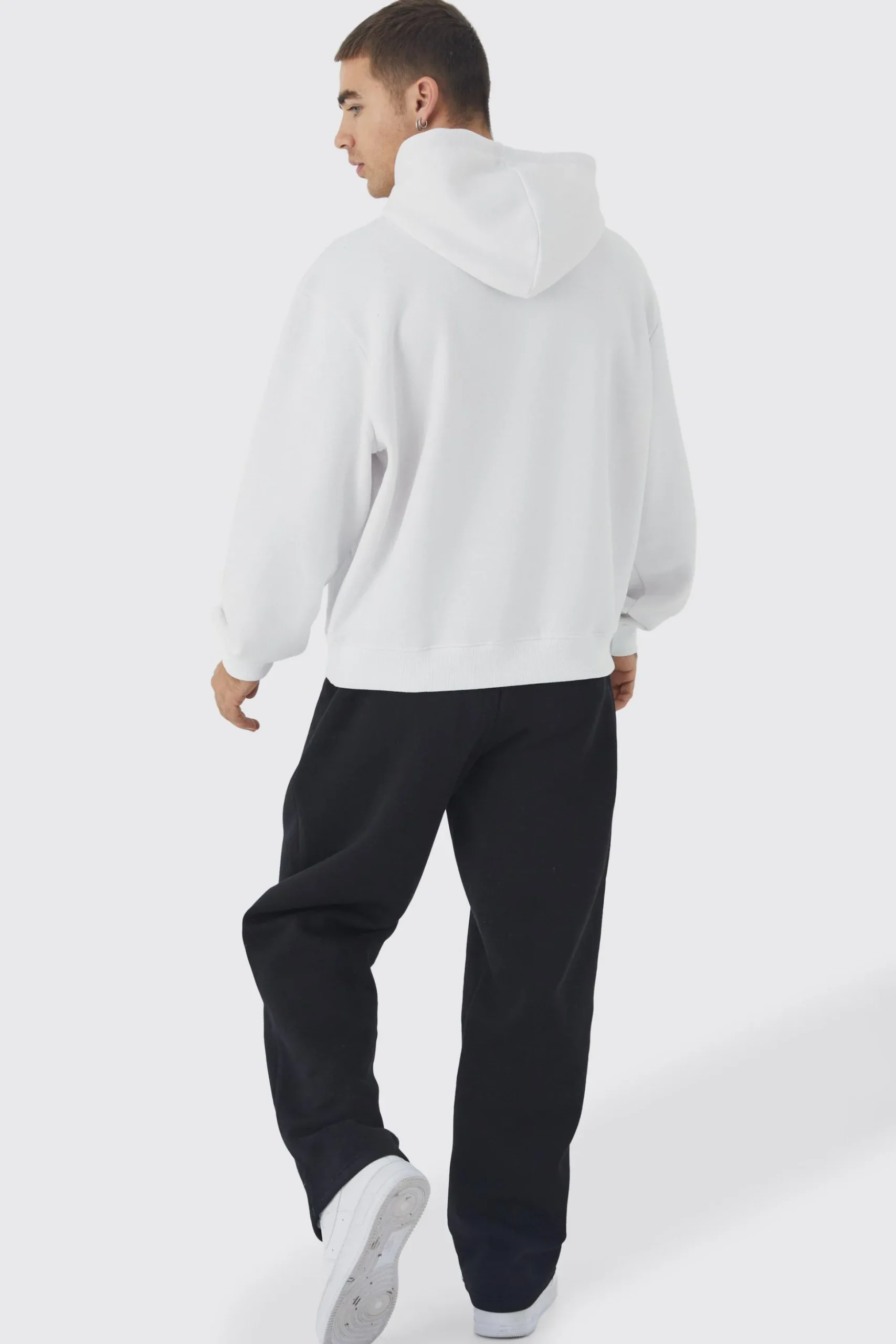 Oversized Boxy Basic Hoodie | BoohooMAN UK