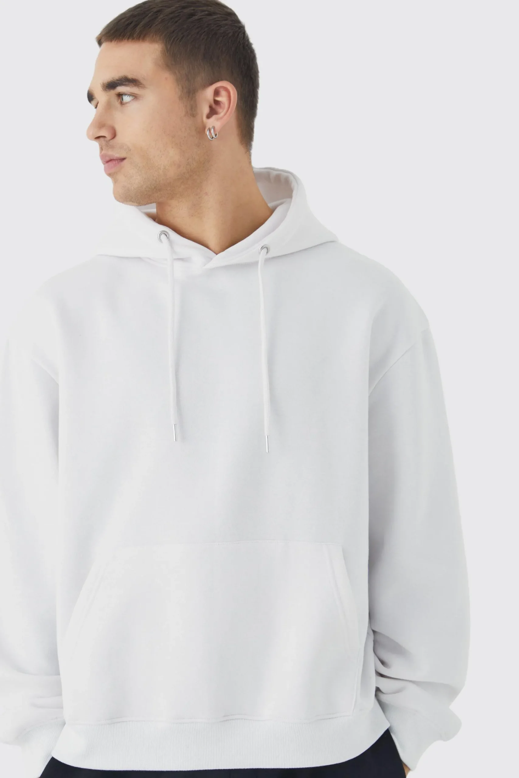 Oversized Boxy Basic Hoodie | BoohooMAN UK