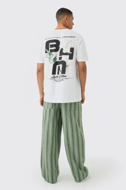 Oversized Boxy BHM Dove Back Print T-Shirt | BoohooMAN UK
