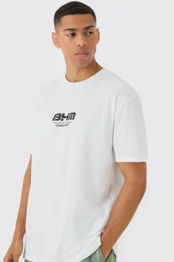 Oversized Boxy BHM Dove Back Print T-Shirt | BoohooMAN UK