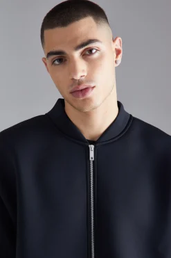 Oversized Boxy Bonded Scuba Bomber Jacket | BoohooMAN UK