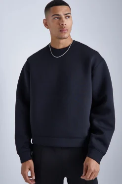 Oversized Boxy Bonded Scuba Sweatshirt | BoohooMAN UK