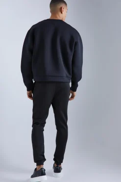 Oversized Boxy Bonded Scuba Sweatshirt | BoohooMAN UK