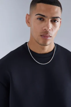 Oversized Boxy Bonded Scuba Sweatshirt | BoohooMAN UK