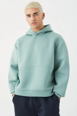 Oversized Boxy Bonded Scuba Hoodie | BoohooMAN UK