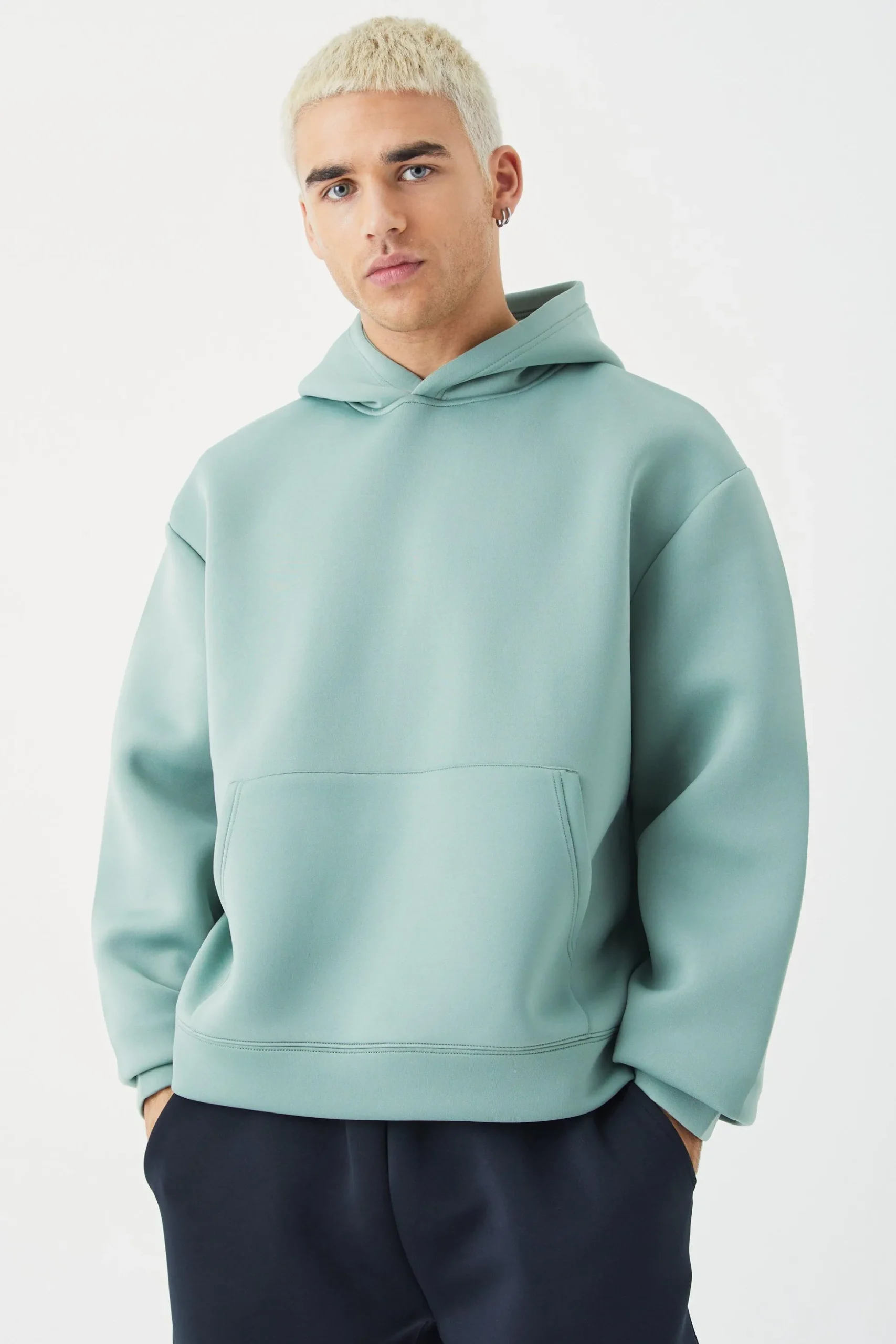 Oversized Boxy Bonded Scuba Hoodie | BoohooMAN UK