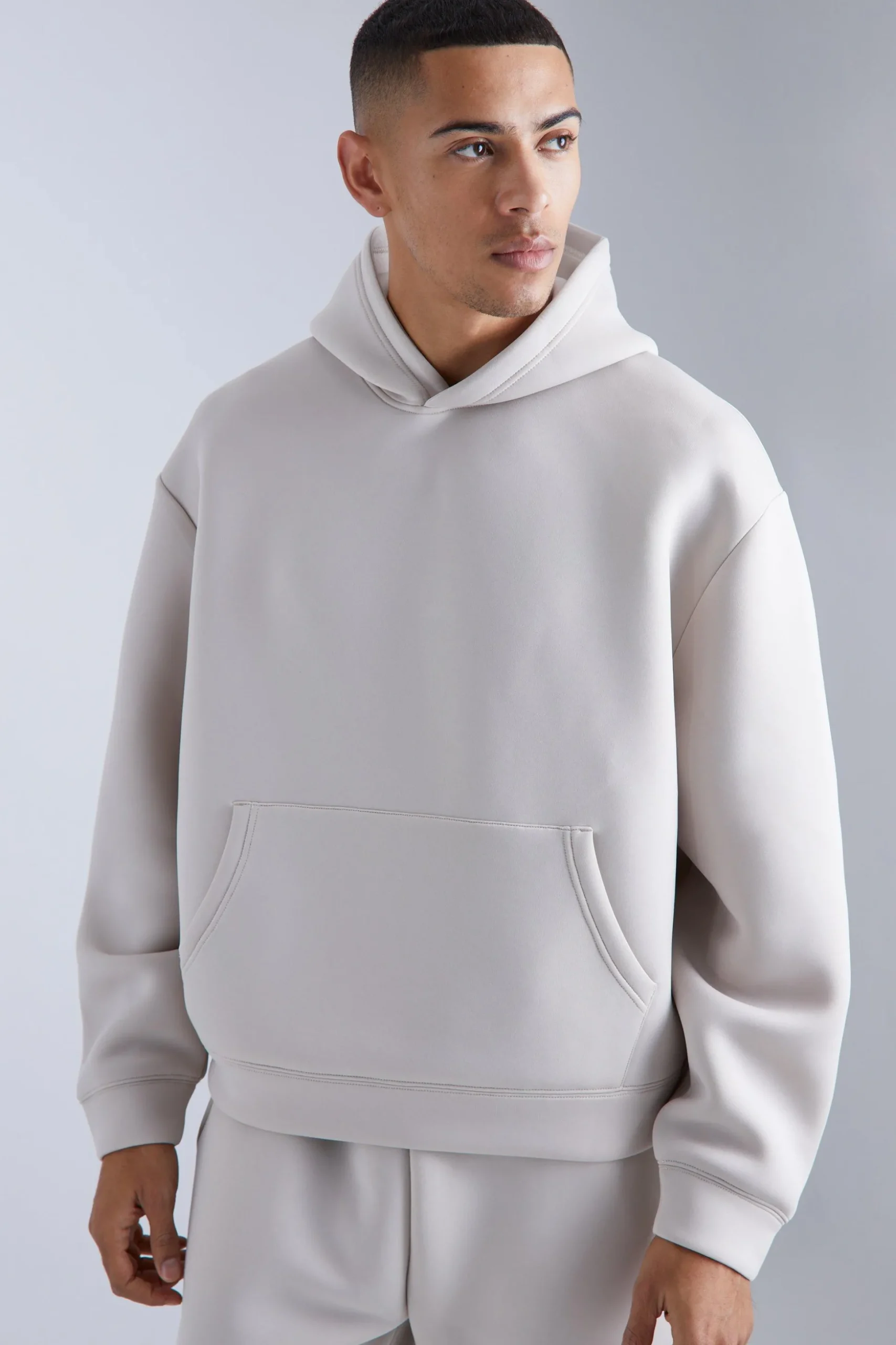 Oversized Boxy Bonded Scuba Hoodie | BoohooMAN UK