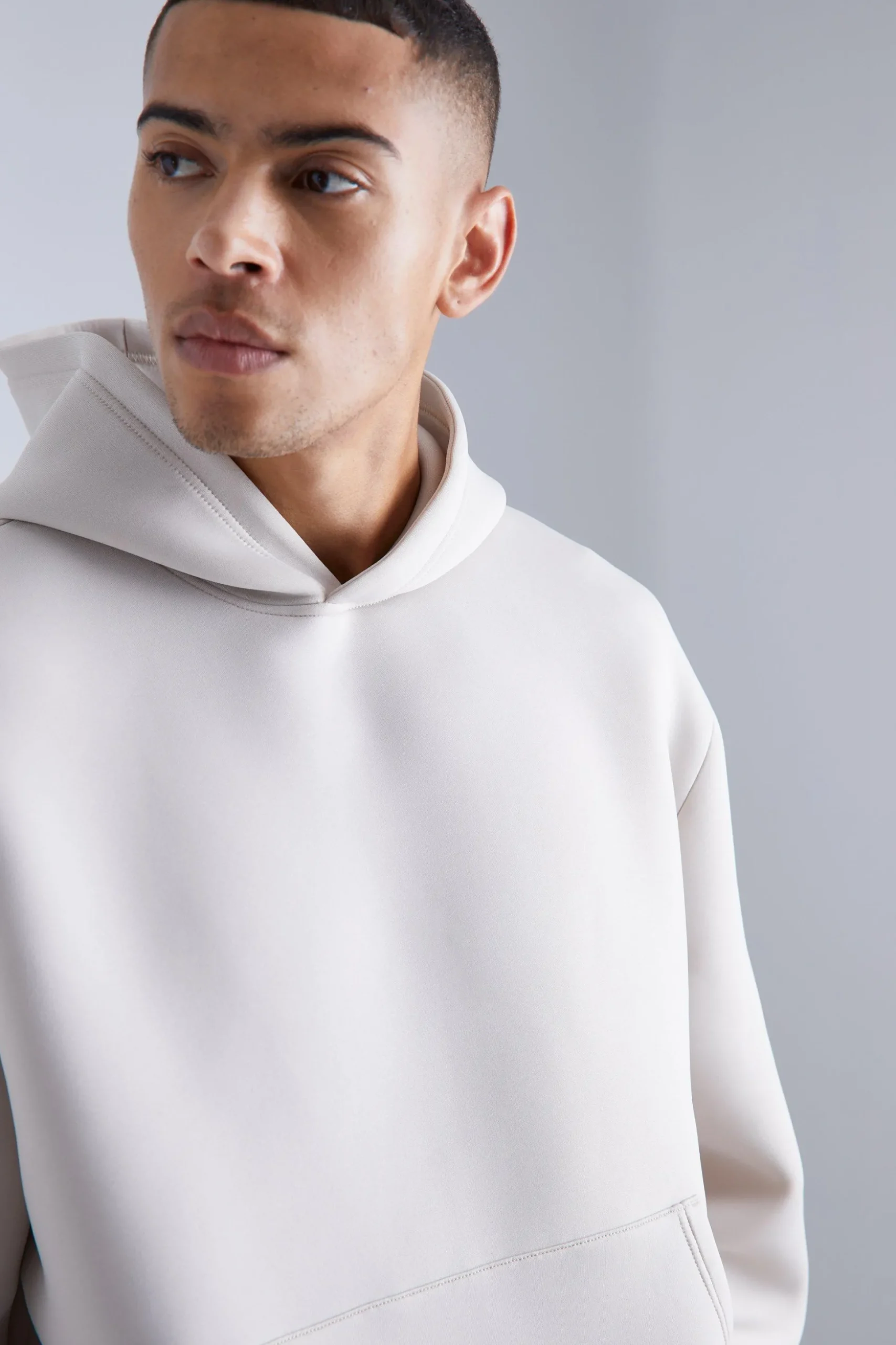 Oversized Boxy Bonded Scuba Hoodie | BoohooMAN UK
