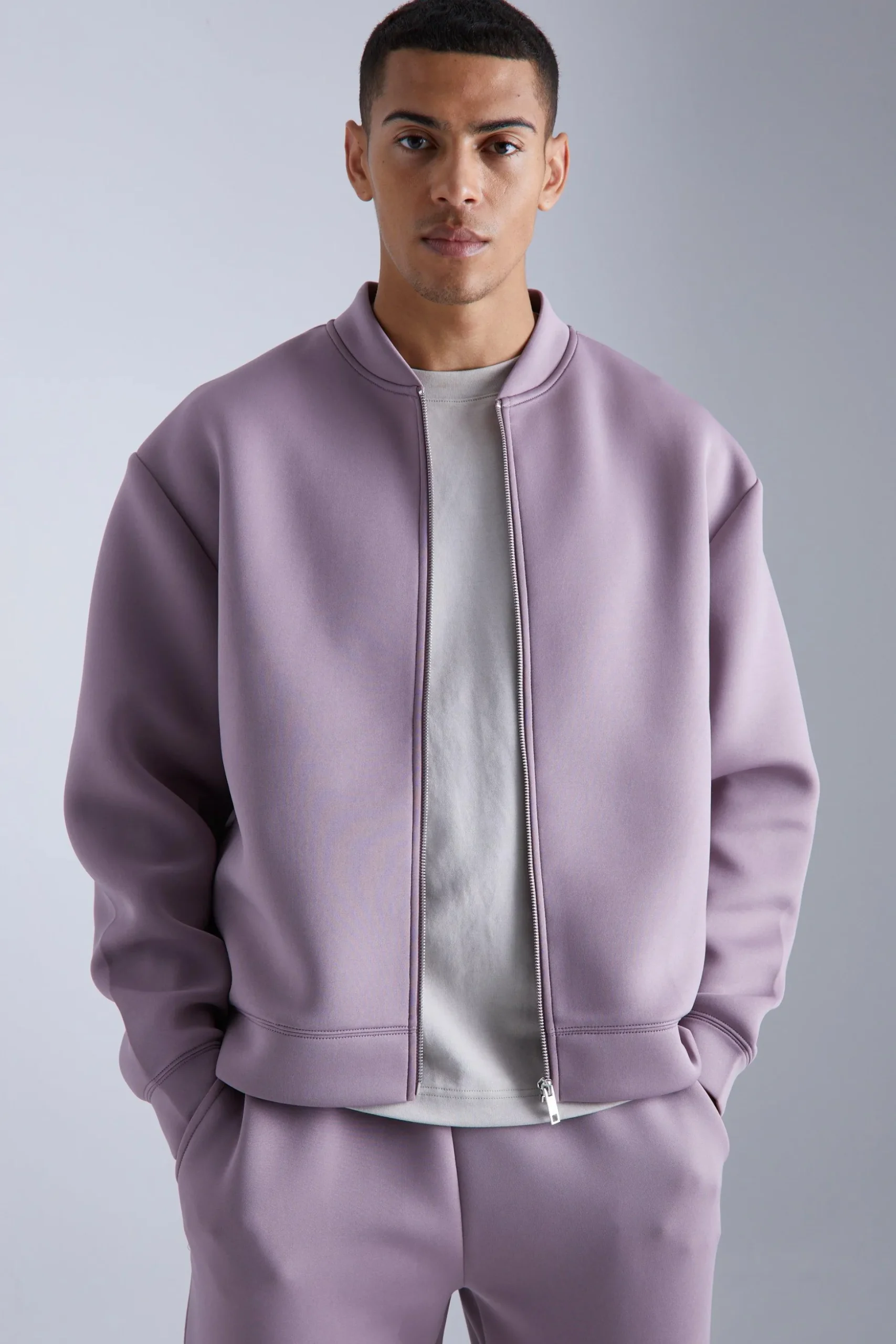 Oversized Boxy Bonded Scuba Bomber Set | BoohooMAN UK