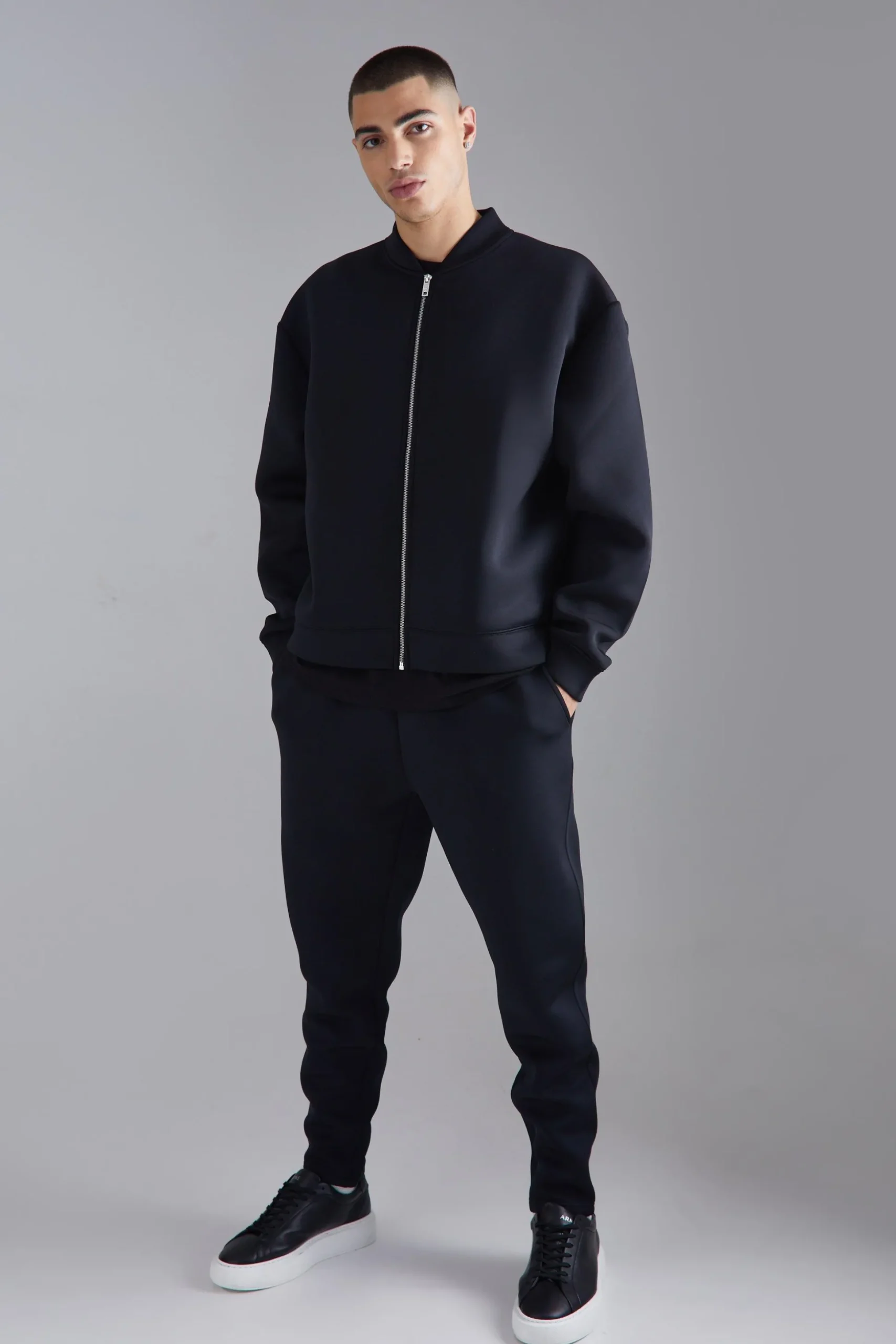 Oversized Boxy Bonded Scuba Bomber Set | BoohooMAN UK