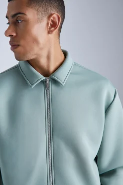 Oversized Boxy Bonded Scuba Harrington Set | BoohooMAN UK