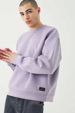 Oversized Boxy Bonded Scuba Sweatshirt | BoohooMAN UK
