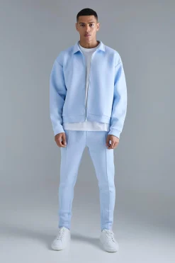 Oversized Boxy Bonded Scuba Bomber Set | BoohooMAN UK