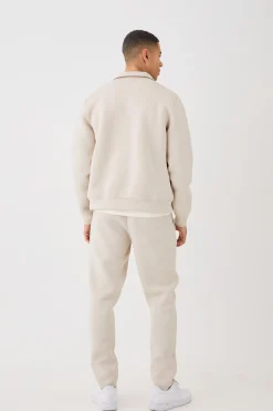 Oversized Boxy Bonded Scuba Harrington Set | BoohooMAN UK