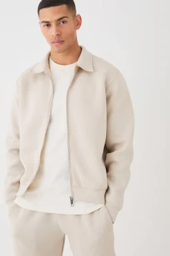 Oversized Boxy Bonded Scuba Harrington Set | BoohooMAN UK