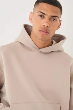 Oversized Boxy Bonded Scuba Hooded Short Tracksuit | BoohooMAN UK