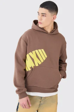 Oversized Boxy Borg Applique Hoodie | BoohooMAN UK