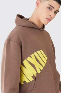 Oversized Boxy Borg Applique Hoodie | BoohooMAN UK