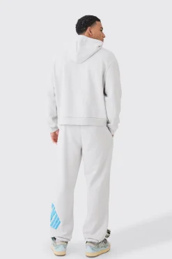 Oversized Boxy Borg Applique Hoodie | BoohooMAN UK
