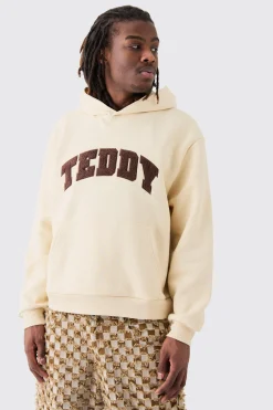 Oversized Boxy Borg Applique Hoodie | BoohooMAN UK