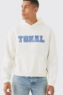 Oversized Boxy Borg Applique Hoodie | BoohooMAN UK