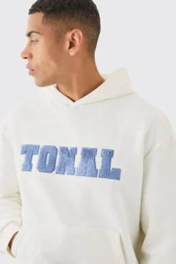 Oversized Boxy Borg Applique Hoodie | BoohooMAN UK