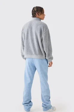 Oversized Boxy Borg Funnel Neck Sweatshirt | BoohooMAN UK