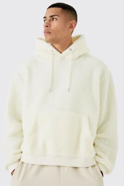 Oversized Boxy Borg Over The Head Hoodie | BoohooMAN UK