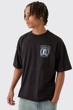 Oversized Boxy Brklyn Over The Seams Print T-Shirt | BoohooMAN UK