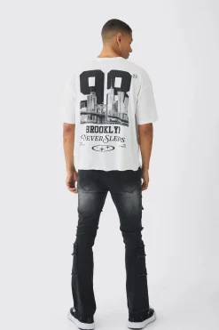 Oversized Boxy Brooklyn Back Print T-Shirt | BoohooMAN UK