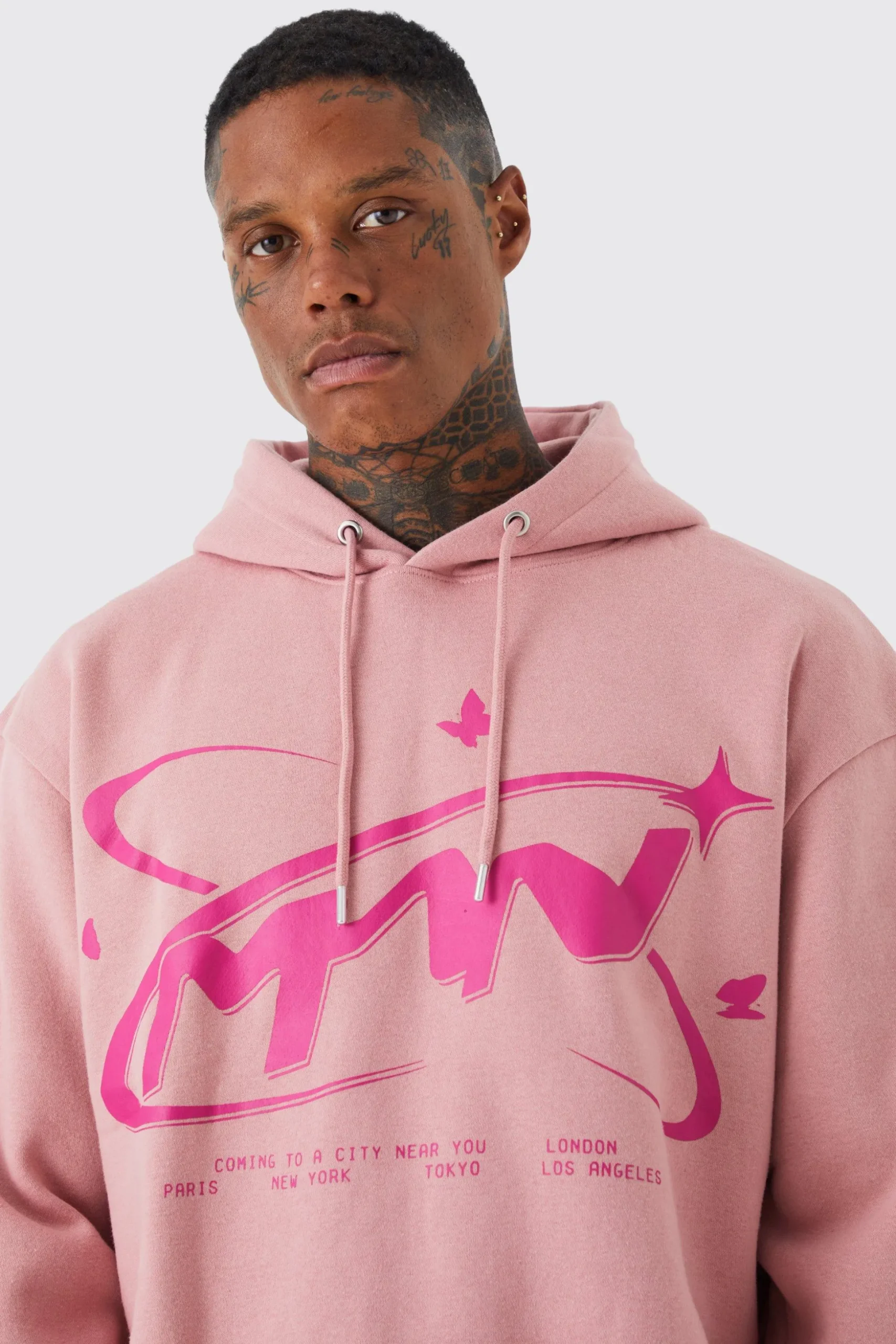 Oversized Boxy Butterfly Man Hoodie | BoohooMAN UK