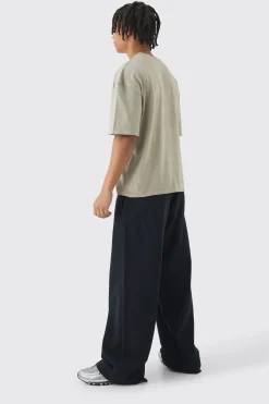 Oversized Boxy Butterfly Print Washed Raw Edge T-shirt | BoohooMAN UK