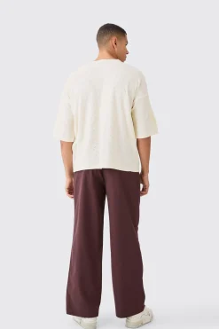 Oversized Boxy Cable Knitted T-shirt | BoohooMAN UK
