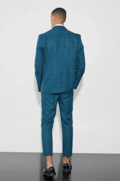 Oversized Boxy Check Fabric Interest Blazer | BoohooMAN UK