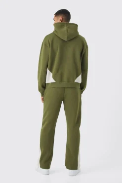 Oversized Boxy Colour Block Gusset Tracksuit | BoohooMAN UK