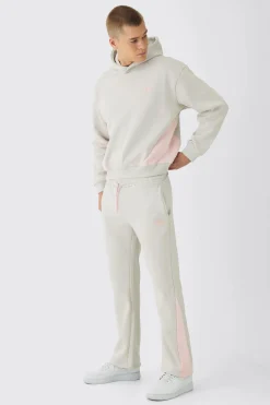 Oversized Boxy Colour Block Gusset Tracksuit | BoohooMAN UK