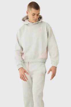 Oversized Boxy Colour Block Gusset Tracksuit | BoohooMAN UK