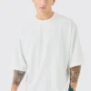 Oversized Boxy Contrast Stitch Half Sleeve T-shirt | BoohooMAN UK