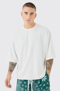 Oversized Boxy Contrast Stitch Half Sleeve T-shirt | BoohooMAN UK