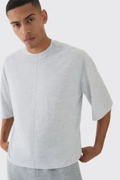 Oversized Boxy Contrast Stitch Half Sleeve T-shirt | BoohooMAN UK