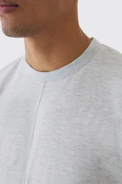 Oversized Boxy Contrast Stitch Half Sleeve T-shirt | BoohooMAN UK