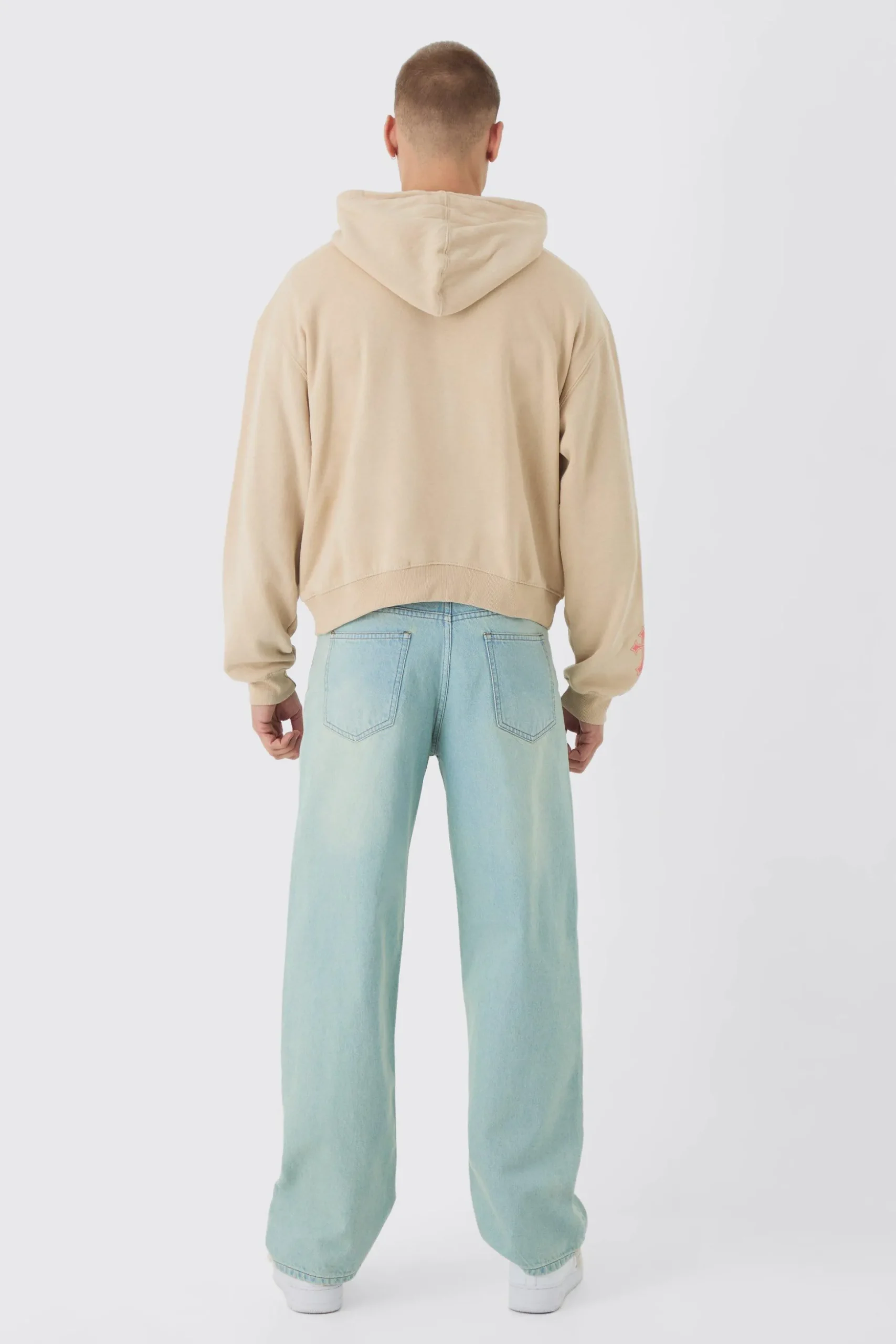Oversized Boxy Cross Printed Hoodie | BoohooMAN UK