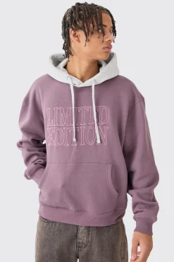 Oversized Boxy 3d Embroidered Edition Hoodie | BoohooMAN UK